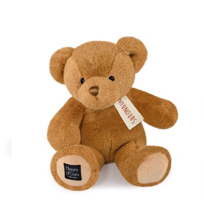 Ours en peluche marron clair assis - LE NOUNOURS