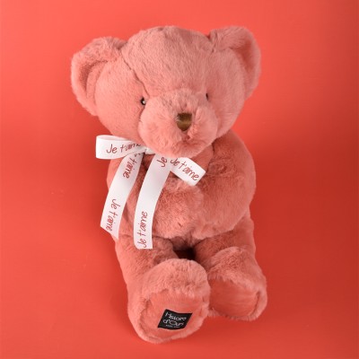 Peluche personnalisée Je t'Aime - Ours en peluche rose - Édition limitée - 40 cm