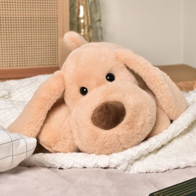 Peluche Chien beige - 40 cm - Les Allongés Stretch