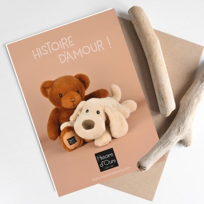 Carte cadeau -carte postale chien ours