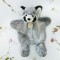 Marionnette à main panda gris chiné pour enfant - Histoire d'ours