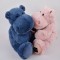 peluches hippopotame bleu et rose Histoire d'ours
