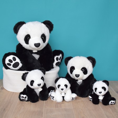 HO2867 - Peluche Panda noir et blanc - 25 cm