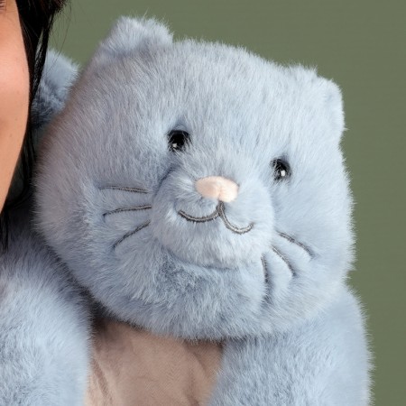 Peluche lestée Chat bleu - focus