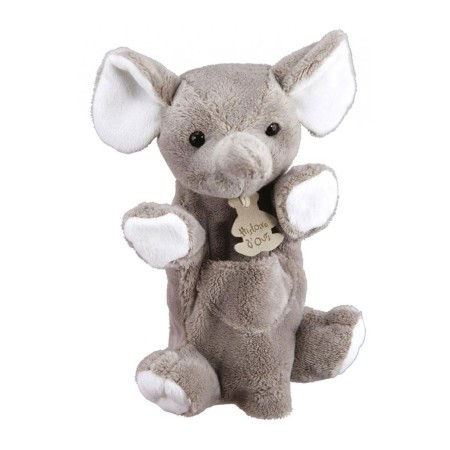 Doudou marionnette elephant gris - 20 cm