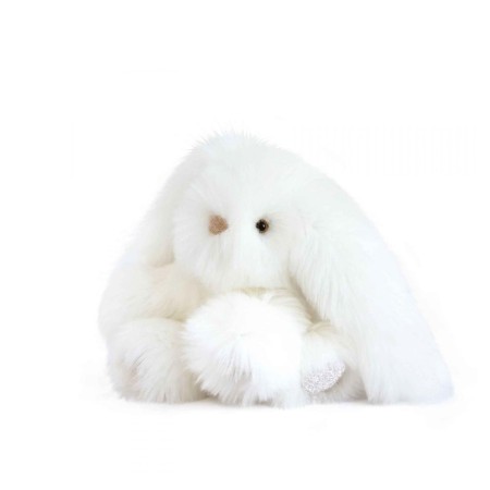 Lapin en peluche blanc - 18 cm - Boule de tendresse