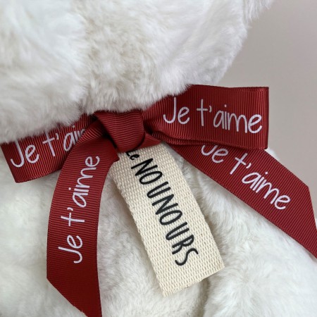 Peluche personnalisée St Valentin - Ours en peluche blanc - Je t'Aime - 40 cm -HO3221-JTM-1.jpg