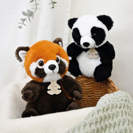 Peluche panda assis blanc et noir - 20 cm- HO3272-1.jpg