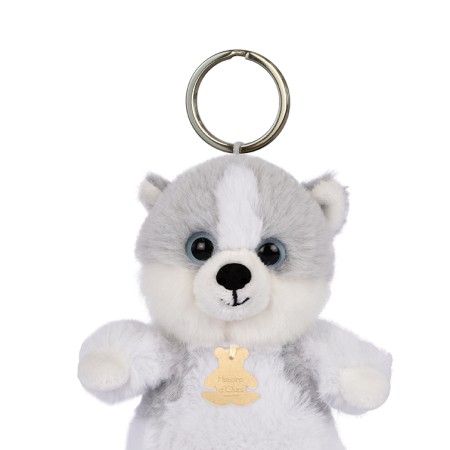 Porte-clés chien Husky gris et blanc 12 cm zoom HO3290.jpg