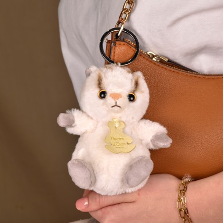 Porte-clés chat lesté écru - 12 cm sac à main - HO3293-4.jpg