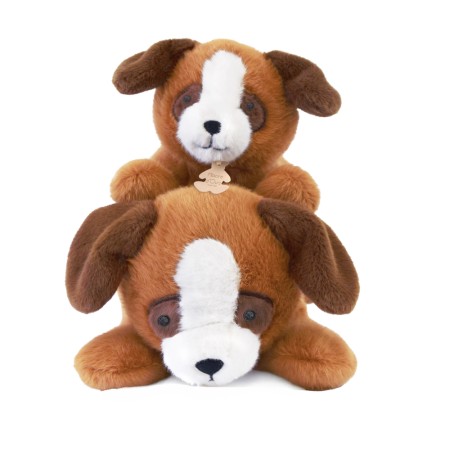 Peluche chien marron allongee lestee - Les P'tits Relax - 22 cm-HO3320-1.jpg