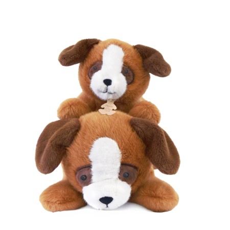 Peluche chien marron allongee lestee - Les P'tits Relax - 30 cm- HO3326-1.jpg