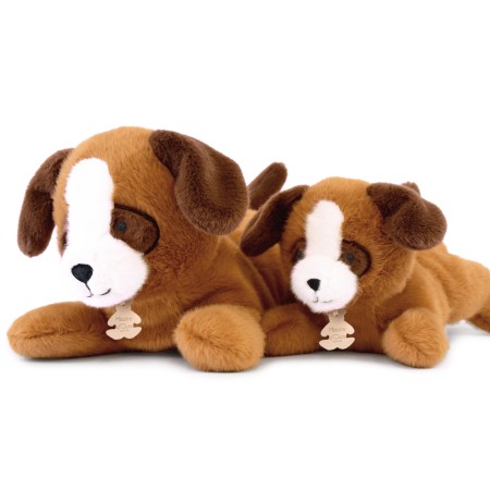 Peluche chien marron allongee lestee - Les P'tits Relax - 30 cm- HO3326.jpg