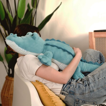 HO3330-4.jpg Crocodile peluche allongé vert - 60 cm