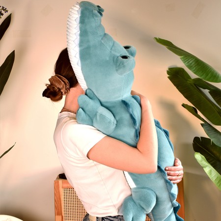 HO3331-41.jpg - Crocodile peluche geant allongé vert - 125 cm