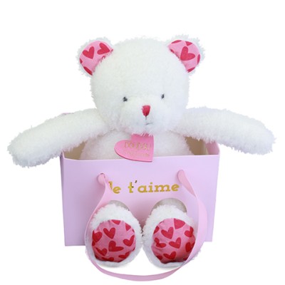 OURS JE T'AIME en sac cadeau - 25 cm