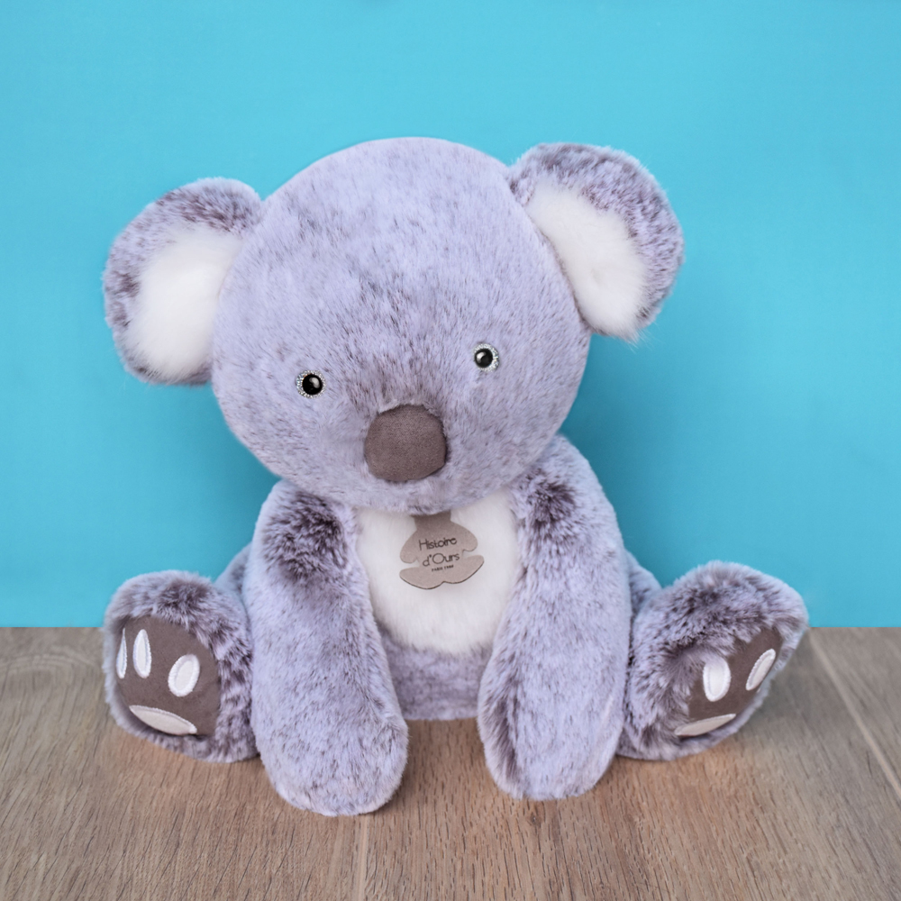 Peluche koala 25 cm bébé et anneau de dentition bleu Doudou Et Compagnie