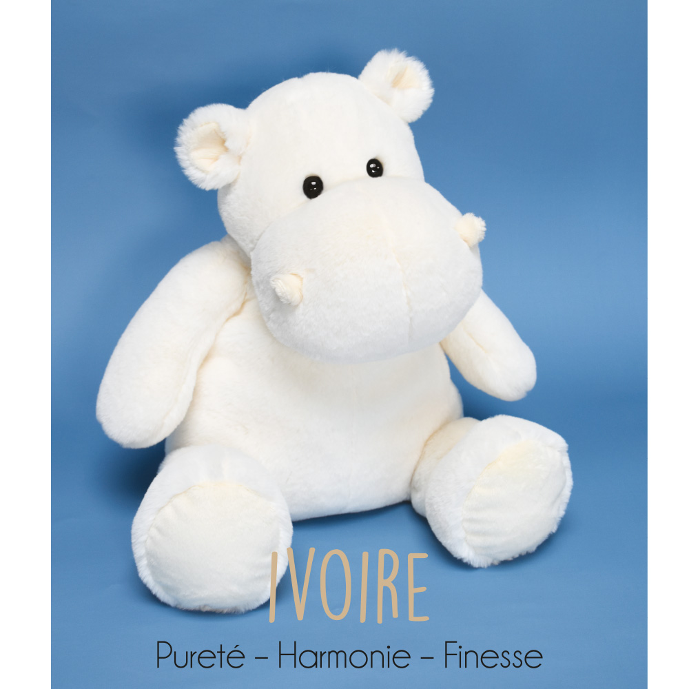 Peluche Histoire D'ours Ippopotamo Hip'Chic | 25 Cm | Avorio | Morbido | Regalo Nascita